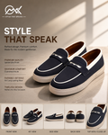 OUTWEAR Premium Navy Blue Casual Loafers