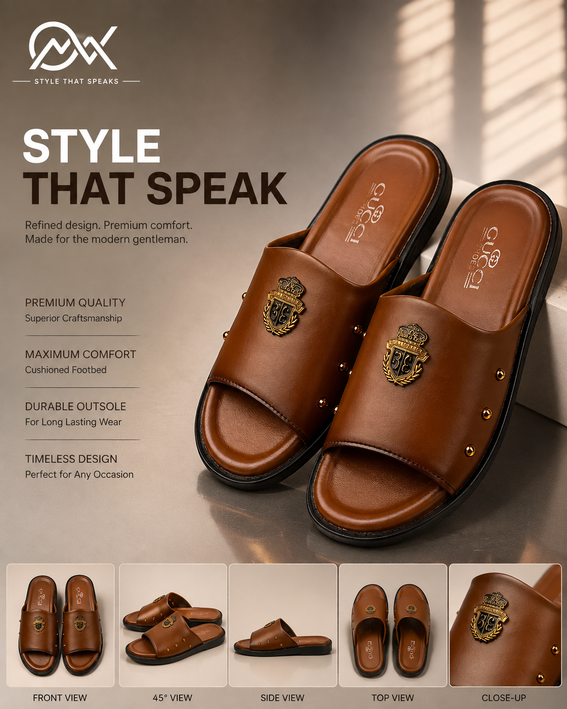 OUTWEAR Premium Mustard Classic Slides