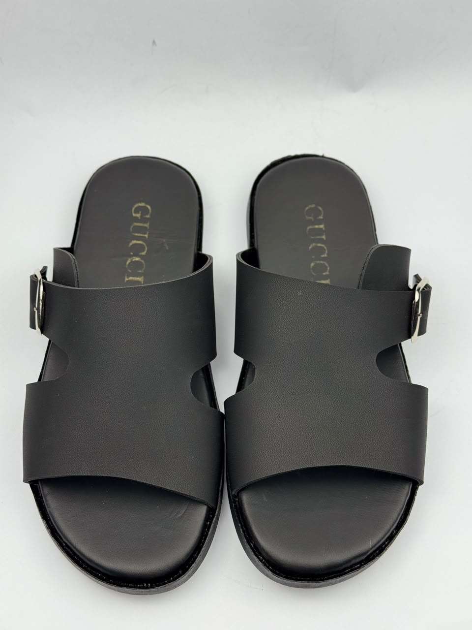 Outwear Premium Black Buckle Slippers for Men