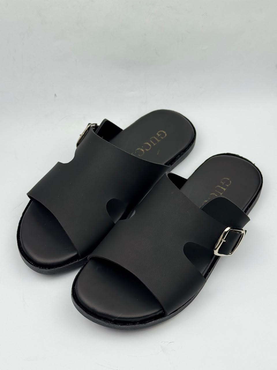 Outwear Premium Black Buckle Slippers for Men