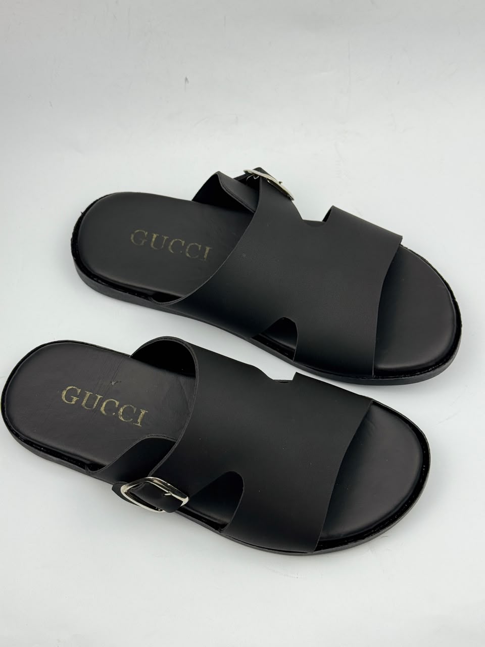 Outwear Premium Black Buckle Slippers for Men