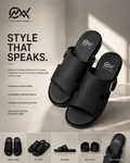 Outwear Premium Black Buckle Slippers for Men