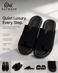 Outwear Premium Suede Comfort Slippers – Black