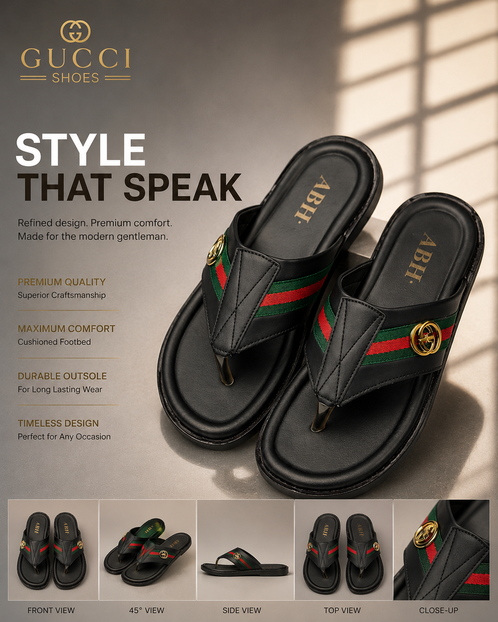 Premium Black Comfort Slippers for Men