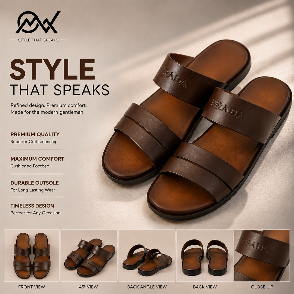 Premium Brown Comfort Slippers for Men